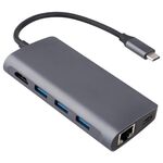 8 in 1 tipo-C a HDMI + USB 3.0 x 3 + RJ45 + PD + SD / TF Slot Slot Slot Slot Adapter