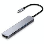7 in 1 tipo-C a HDMI + SD / TF + 2 x tipo-C + 2 x USB3.0 Adattatore multifunzione multifunzione