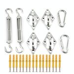 24 pz / set rettangolo esterno ombra vela 304 Accessori in acciaio inox Acciaio inossidabile Outdoor Shade Blown Basket Viti Diamond Door Fibbia