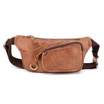 6467 Borsa a vita in pelle multifunzione uomo multifunzione Sport da esterno Diagonal Bag (Brown)