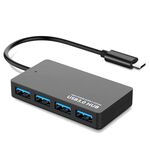 KYTC47 4 Porte Adattatore USB Cavo Adattatore USB ad alta velocità Docking station multi-interfaccia convertitore hub multi-interfaccia, colore: nero tipo-c