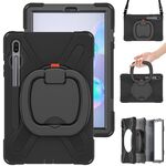Per Samsung Galaxy Tab S6 T860 Custodia protettiva in silicone + PC con supporto e tracolla (nero)