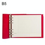 B5 Notebook a griglia a foglia larga in ecopelle in ecopelle, Stile: Core interno del filo orizzontale Cornell (rosso)