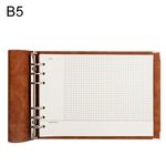 B5 notebook a griglia a foglia larga in ecopelle in ecopelle, Stile: Core a scacchi Cornell (Brown)