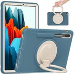 Per Samsung Galaxy Tab S8 / GALAXY TAB S7 870 TPU antiurto TPU + custodia protettiva PC con rotazione a 360 gradi Pieghevole con impugnatura con supporto per impugnatura e slot a penna (fiordaliso blu)