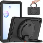 Per Samsung Galaxy Tab A 8.4 T307 2020 custodia protettiva in TPU + antiurto antiurto con rotazione a 360 gradi con manico pieghevole con supporto per impugnatura e slot a penna (nero)