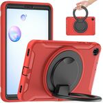 Per Samsung Galaxy Tab A 8.4 T307 2020 Custodia protettiva TPU + PC antiurto con rotazione a 360 gradi con maniglia pieghevole con maniglia pieghevole e slot a penna (rosso)