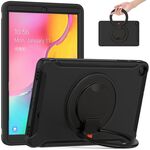 Per Samsung Galaxy Tab A 10.1 T515 / T510 2019 custodia protettiva in TPU + PC da 10.1 T515 / T510 con rotazione a 360 gradi con supporto per impugnatura a maniglia pieghevole e slot a penna (nero)