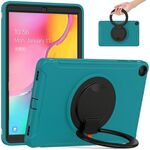 Per Samsung Galaxy Tab A 10.1 T515 / T510 2019 custodia protettiva TPU + PC con rotazione a 360 gradi con supporto per impugnatura a maniglia pieghevole a 360 gradi e slot a penna (blu)