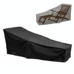 Sedia da spiaggia all'aperto Poltrona antipolvere e impermeabile Sedia a dondolo Mobili Cover protettiva, Dimensioni: 200x40x85cm (nero + argento)
