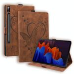 Per Samsung Tab S7 + T970 T976B Love Butterfly Pattern Caso in pelle flip orizzontale con supporto (marrone)