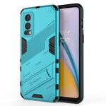 Per OnePlus Nord 2 5G Armatura Punk 2 in 1 PC + custodia antiurto TPU con supporto invisibile (blu)