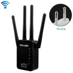 Ripetitore router wireless Smart WiFi con 4 antenne WiFi, specifica spina: spina europea (nera)