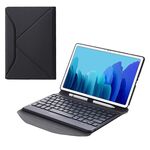 B500 Diamond Texture Triangolo Supporto posteriore Bluetooth Bluetooth Custodia in pelle Bluetooth per Samsung Galaxy Tab A7 10.4 2020 (nero + nero)