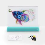 Pittura 3D Plate fluorescente LED Brillante Puzzle Bambini Pannello Graffiti Pannello Scritto a mano Message Board (Blu)