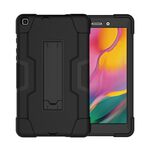 Per Galaxy Tab A 8.0 (2019) T290 Custodia combinata in silicone a colori a contrasto + PC con supporto (nero)