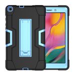 Per Galaxy Tab A 8.0 (2019) T290 Custodia combinata in silicone a colori a contrasto + PC con supporto (nero + blu)