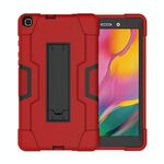 Per Galaxy Tab A 8.0 (2019) T290 Custodia combinata in silicone a colori a contrasto + PC con supporto (rosso + nero)