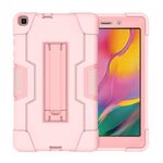 Per Galaxy Tab A 8.0 (2019) T290 Custodia combinata in silicone a colori a contrasto + PC con supporto (oro rosa)