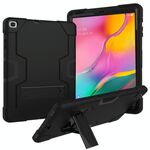 Per Galaxy Tab A 10.1 (2019) T510 Custodia combinata in silicone a colori a contrasto + PC con supporto (nero)
