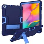Per Galaxy Tab A 10.1 (2019) T510 Custodia combinata in silicone a colori a contrasto + PC con supporto (blu navy + blu)