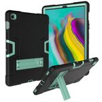 Per Galaxy Tab S5e T720 Custodia combinata in silicone a colori a contrasto + PC con supporto (nero + acqua)