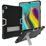 Per Galaxy Tab S5e T720 Custodia combinata in silicone a colori a contrasto + PC con supporto (nero + grigio)