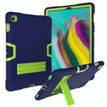 Per Galaxy Tab S5e T720 Custodia combinata in silicone a colori a contrasto + PC con supporto (blu navy + olivina)