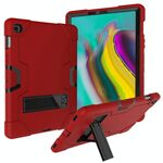 Per Galaxy Tab S5e T720 Custodia combinata in silicone a colori a contrasto + PC con supporto (rosso + nero)