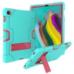 Per Galaxy Tab S5e T720 Custodia combinata in silicone a colori a contrasto + PC con supporto (Aqua + Rose Red)