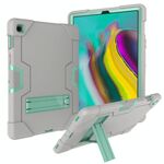 Per Galaxy Tab S5e T720 Custodia combinata in silicone a colori a contrasto + PC con supporto (grigio + acqua)