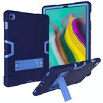Per Galaxy Tab S5e T720 Custodia combinata in silicone a colori a contrasto + PC con supporto (blu navy + blu)