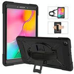 Per Galaxy Tab A 8.0 (2019) T290 Custodia combinata in silicone a colori a contrasto + PC con supporto (nero)
