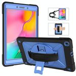Per Galaxy Tab A 8.0 (2019) T290 Custodia combinata in silicone a colori a contrasto + PC con supporto (nero + blu)