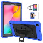 Per Galaxy Tab A 8.0 (2019) T290 Custodia combinata in silicone a colori a contrasto + PC con supporto (blu scuro + nero)
