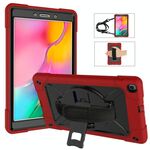 Per Galaxy Tab A 8.0 (2019) T290 Custodia combinata in silicone a colori a contrasto + PC con supporto (rosso + nero)