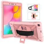 Per Galaxy Tab A 8.0 (2019) T290 Custodia combinata in silicone a colori a contrasto + PC con supporto (oro rosa)