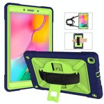 Per Galaxy Tab A 8.0 (2019) T290 Custodia combinata in silicone a contrasto di colore + PC con supporto (blu navy + olivina)