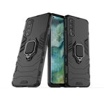 Per OPPO FIND X2 Custodia protettiva antiurto per PC + TPU con supporto per anello magnetico (nero)