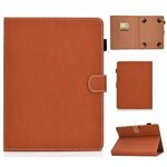 Per tablet PC a tinta unita da 8 pollici Custodia in pelle con vibrazione orizzontale magnetica universale con slot per schede e supporto (marrone)
