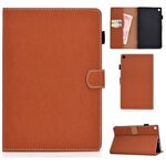 Per Kindle Fire HD8 2016/2017 Tablet PC a tinta unita Custodia in pelle con vibrazione orizzontale magnetica universale con slot per schede e supporto (marrone)