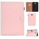 Per Galaxy Tab A 10.1 (2016) T580 Tablet PC a tinta unita Custodia in pelle con vibrazione orizzontale magnetica universale con slot per schede e supporto (rosa)