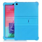 Custodia protettiva in silicone per tablet PC T510 per Galaxy Tab A 10.1 (2019) con staffa invisibile (blu cielo)