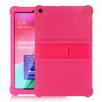 Custodia protettiva in silicone per tablet PC T510 per Galaxy Tab A 10.1 (2019) con staffa invisibile (rosa rossa)