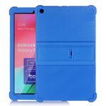 Custodia protettiva in silicone per tablet PC T510 per Galaxy Tab A 10.1 (2019) con staffa invisibile (blu scuro)