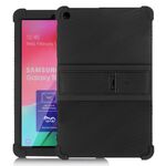 Custodia protettiva in silicone per tablet PC T510 per Galaxy Tab A 10.1 (2019) con staffa invisibile (nera)