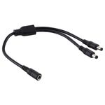 5,5 x 2,1 mm 1 a 2 da femmina a maschio Cavo di alimentazione adattatore splitter CC, lunghezza cavo: 70 cm (nero)