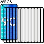 Per Huawei Honor 9C 25 PCS Full Glue Pellicola in vetro temperato a schermo intero (nero)