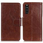 Per Sony Xperia 10 III Nappa Texture in pelle flip orizzontale con titolare e slot per schede e portafoglio (Brown)