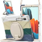Per Samsung Galaxy Tab S8 / GALAXY TAB S7 T870 / T875 Silicone + custodia protettiva per PC con supporto e tracolla (verde colorato)